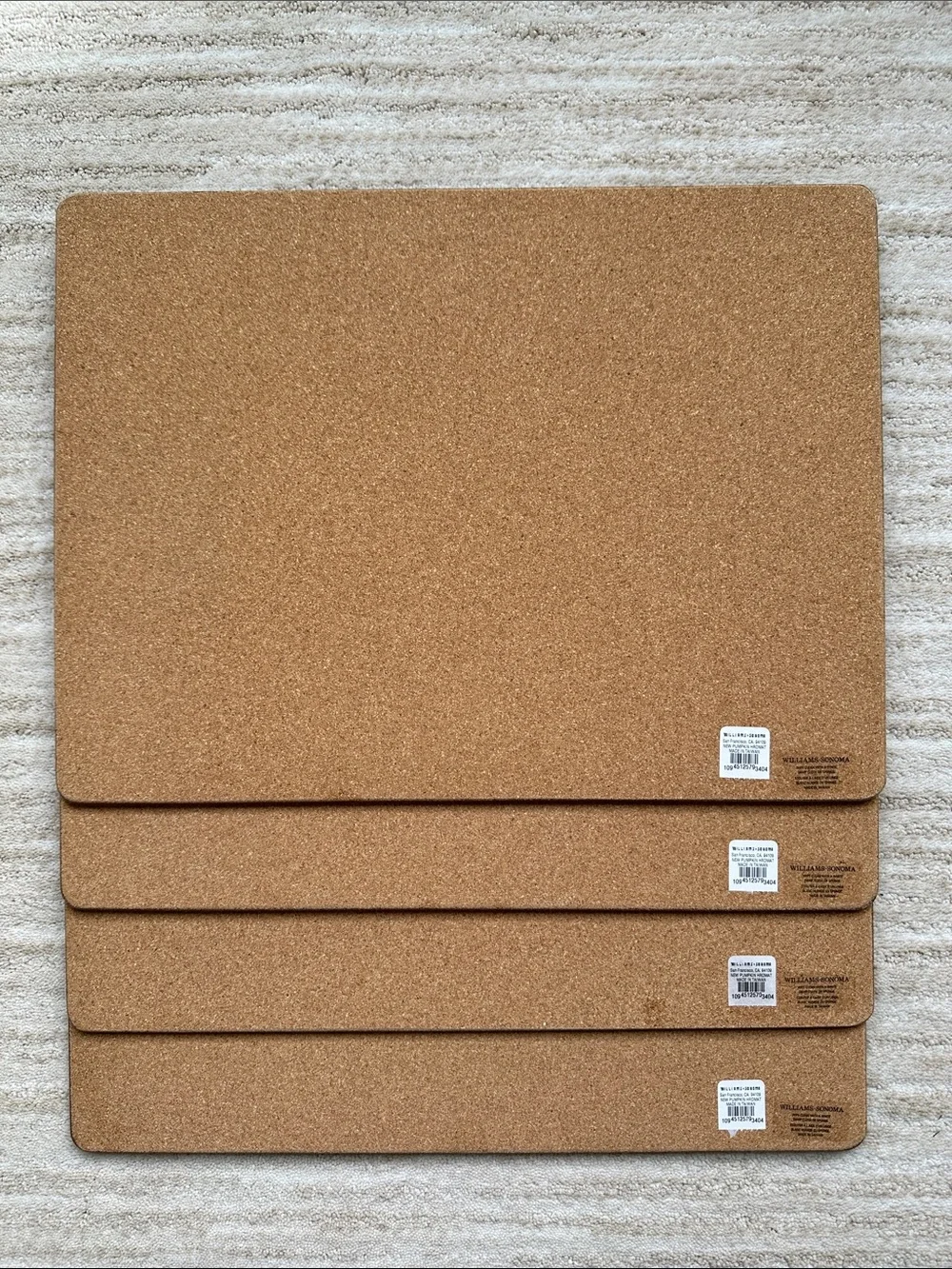 Set of 4 Williams Sonoma Harvest Pumpkin Cork-Backed Placemats